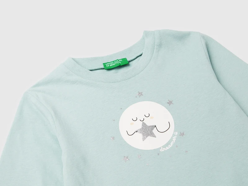 T-Shirt mit Glitzer-Print