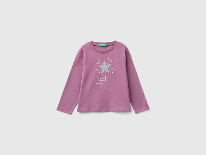 T-Shirt mit Glitter-Print