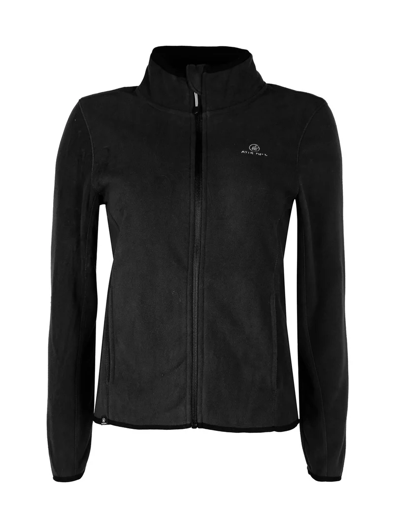 Felpa donna in pile full zip - nero