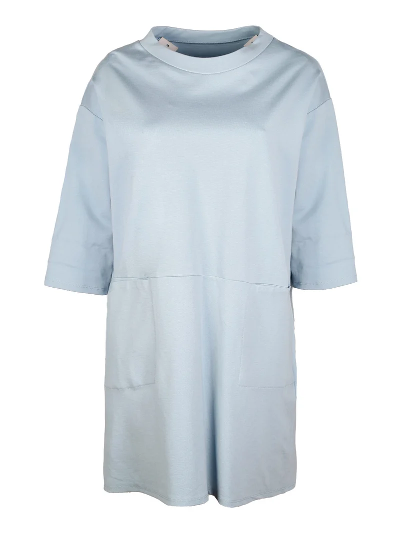 Vestito in maglia modello oversize - azzurro