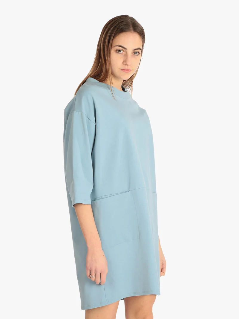 Vestito in maglia modello oversize - azzurro