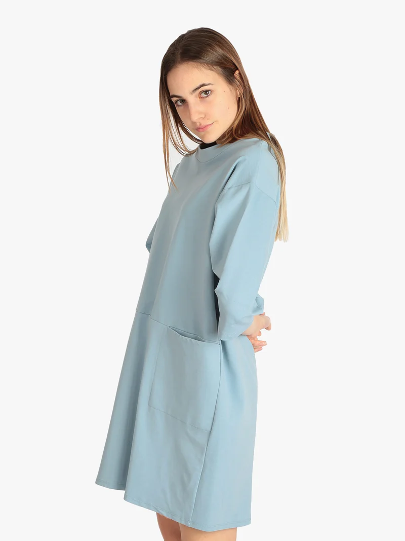 Vestito in maglia modello oversize - azzurro