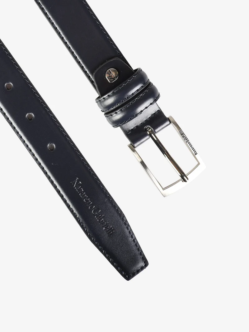 Cintura in pelle da uomo stretta - blu scuro