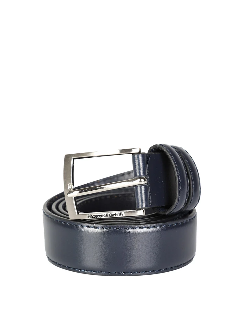 Cintura in pelle da uomo stretta - blu scuro