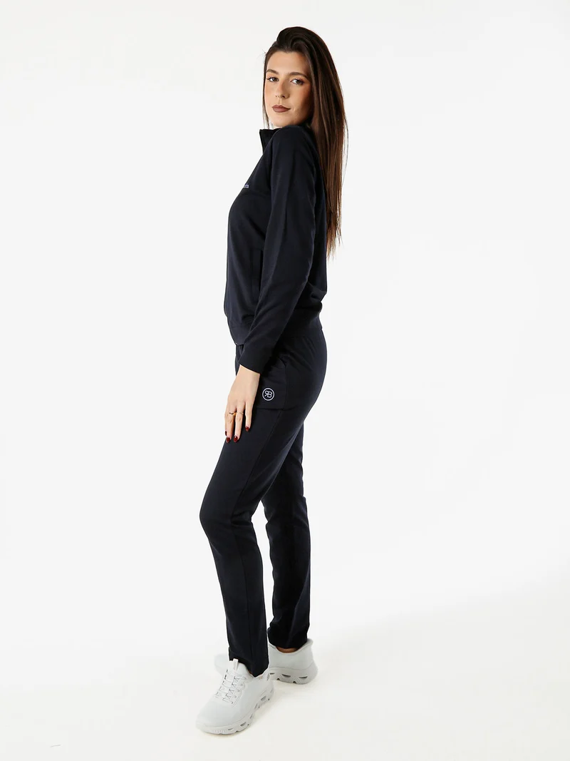 Completo tuta 2 pezzi full zip in cotone - blu scuro
