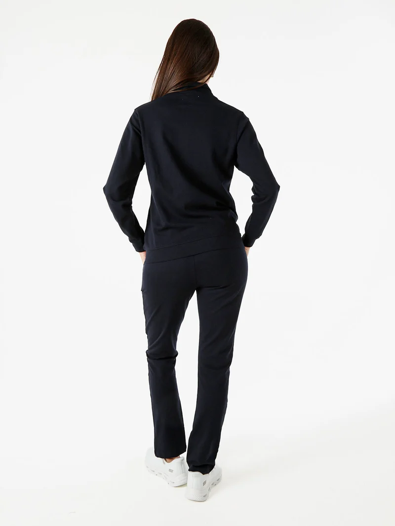 Completo tuta 2 pezzi full zip in cotone - blu scuro