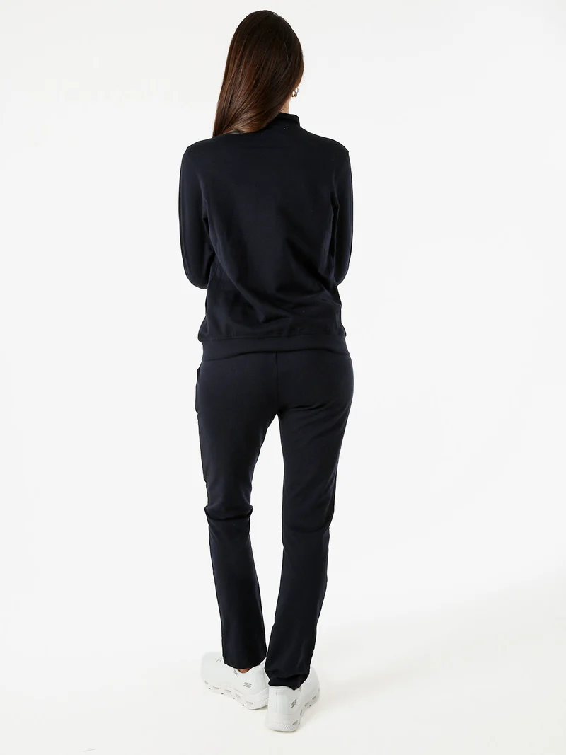 Completo tuta 2 pezzi full zip in cotone - blu scuro