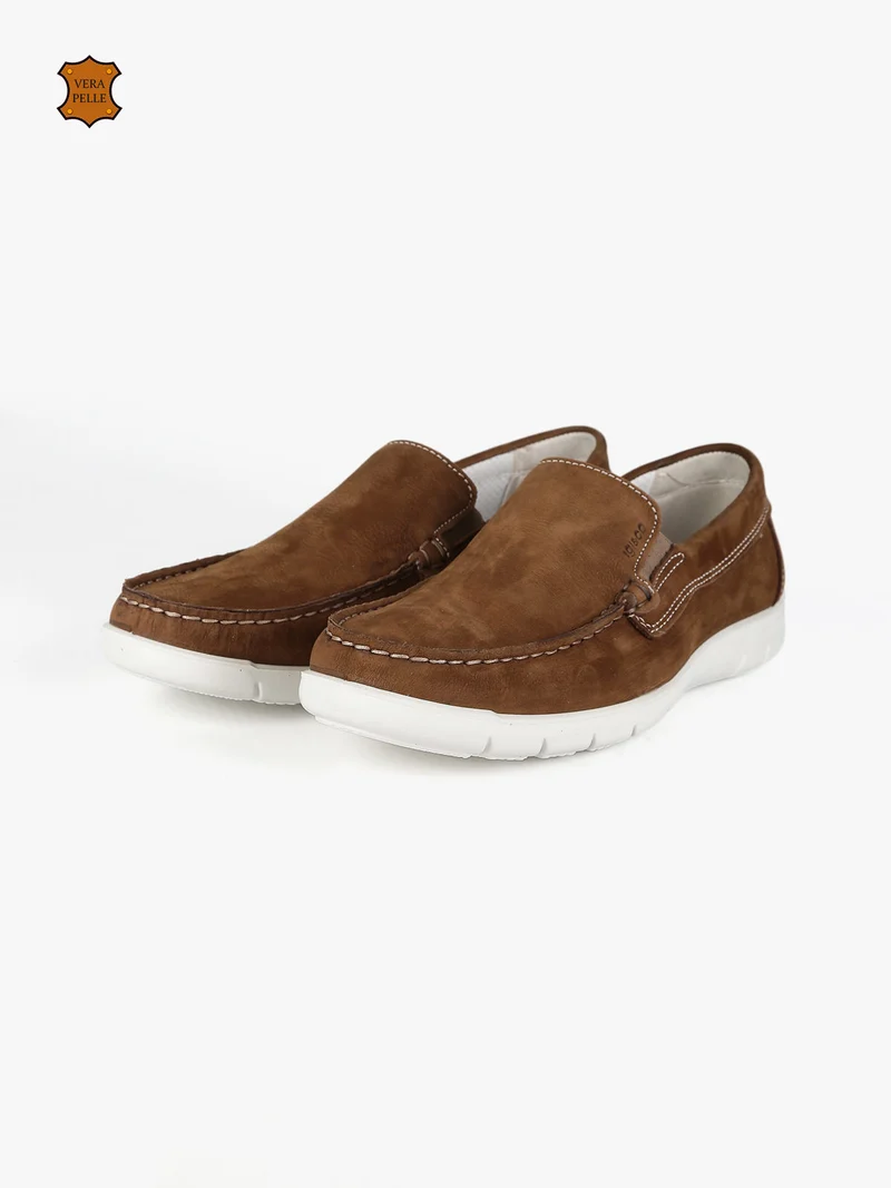 Mocassini in pelle uomo - marrone