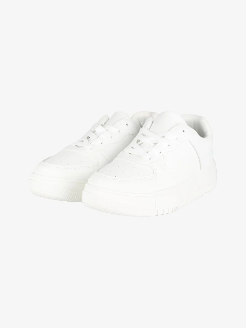 Sneakers basse donna con platform - bianco