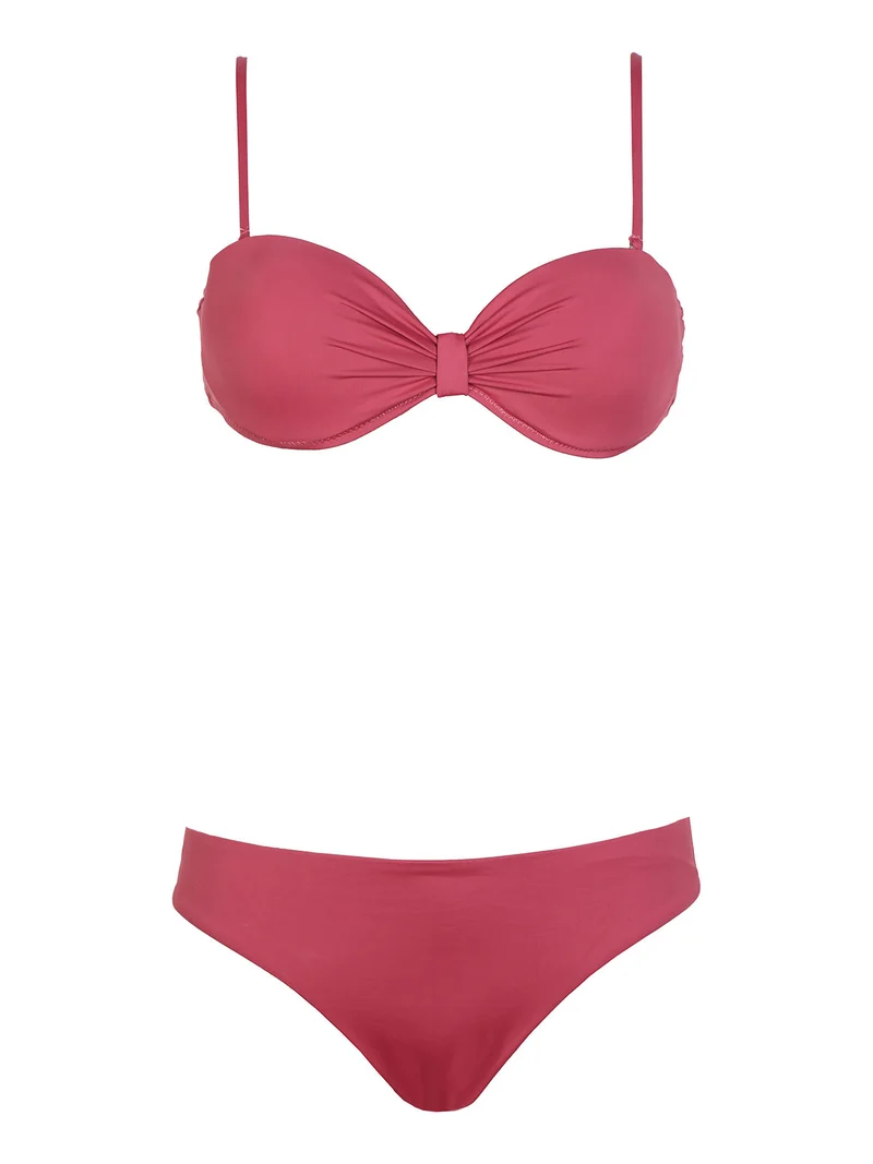Costume bikini donna monocolore - bordeaux