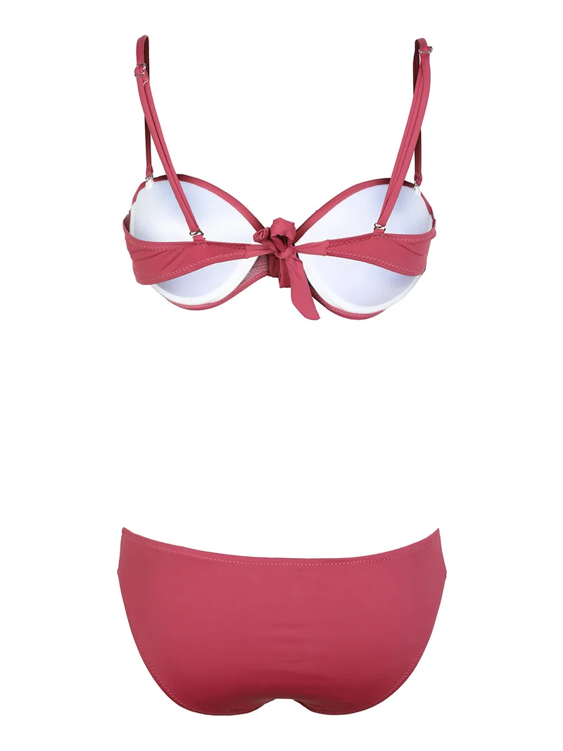 Costume bikini donna monocolore - bordeaux