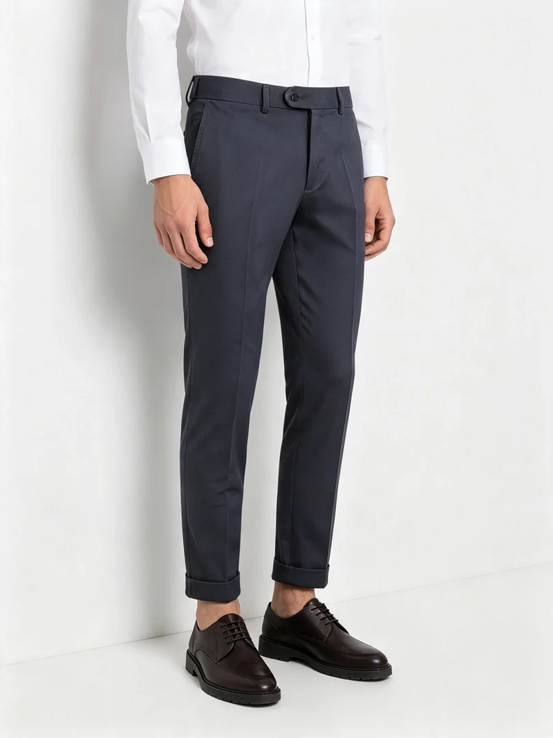 Pantaloni da uomo in cotone con risvolti sul finale - avion