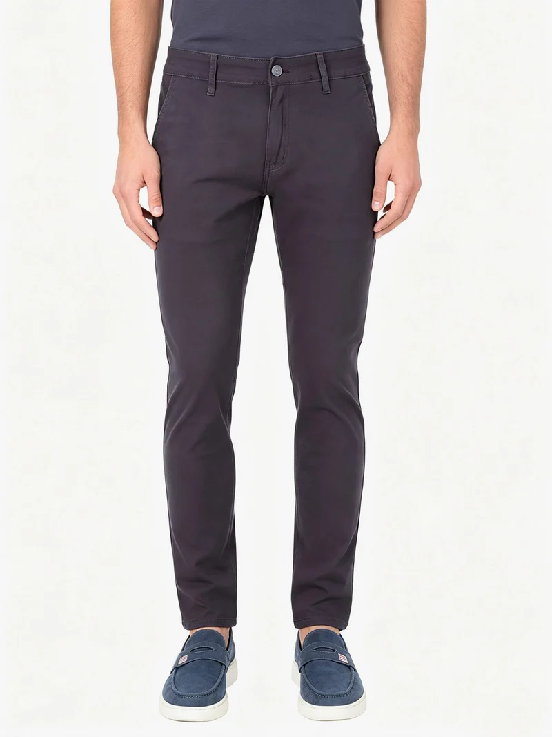 Pantaloni da uomo slim fit in cotone - grigio scuro