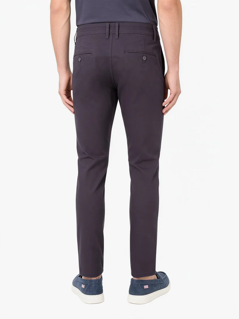 Pantaloni da uomo slim fit in cotone - grigio scuro