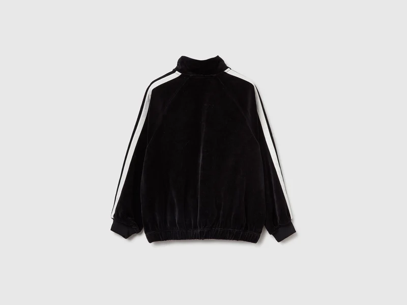 Chenille-Sweatshirt mit hohem Kragen