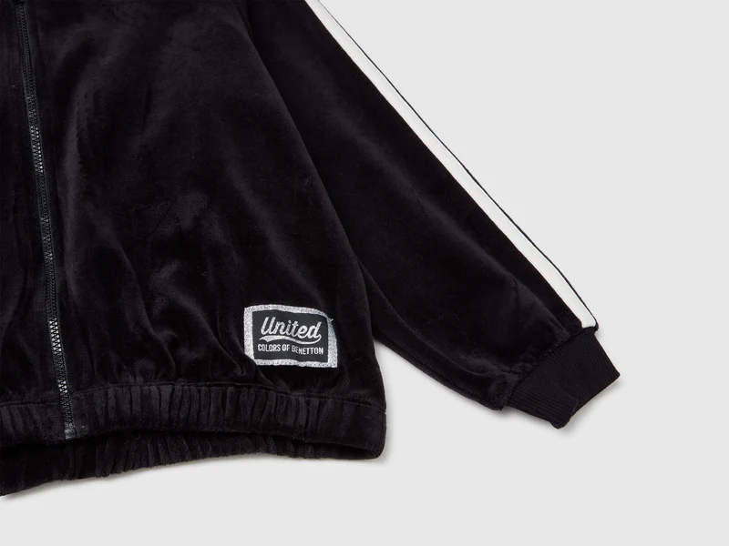 Chenille-Sweatshirt mit hohem Kragen