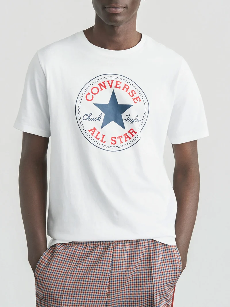 CHUCK PATCH TEE t-shirt da uomo in cotone con stampa logo - bianco