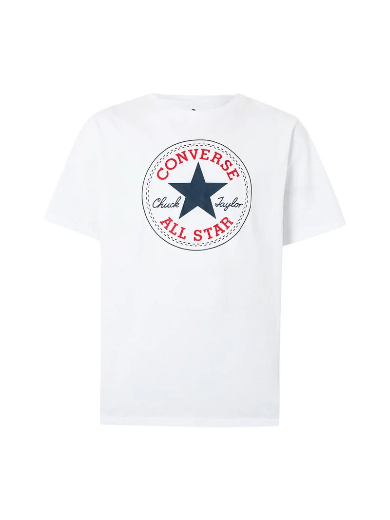 CHUCK PATCH TEE t-shirt da uomo in cotone con stampa logo - bianco