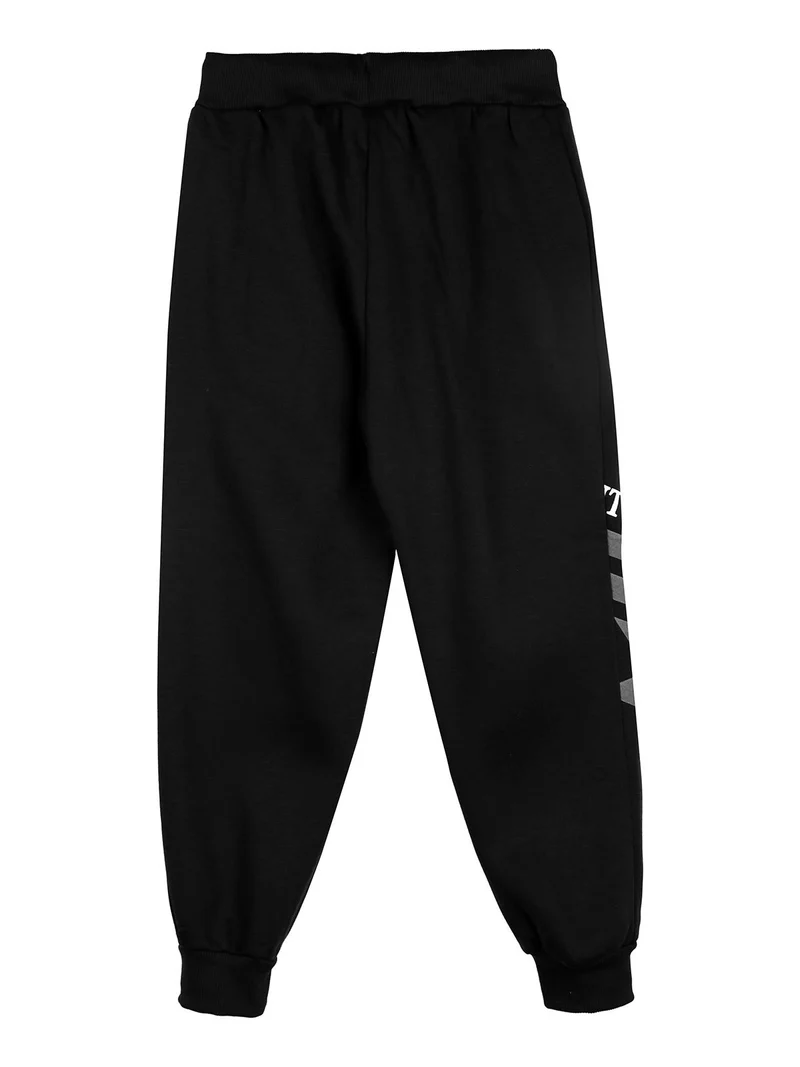 Pantaloni tuta da bambino con interno felpato - nero