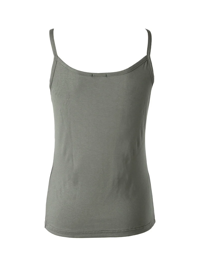Top donna con spalline sottili e scollo in pizzo - verde