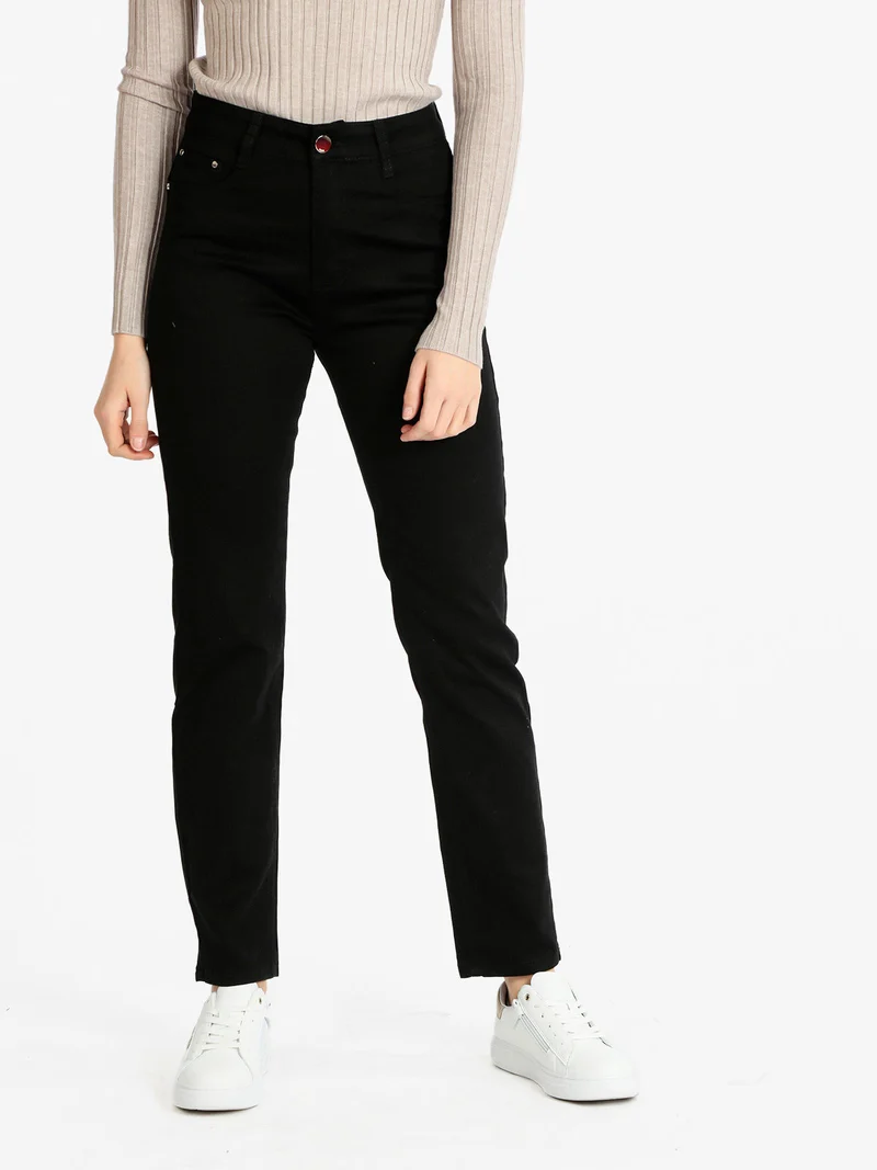 Pantaloni regular da donna - nero