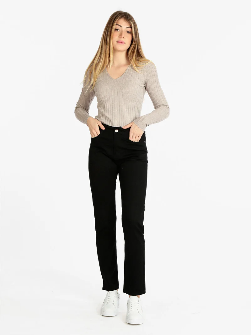Pantaloni regular da donna - nero