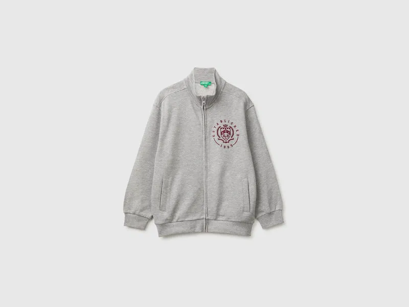 Sweatshirt mit Reißverschluss aus 100 % Baumwolle