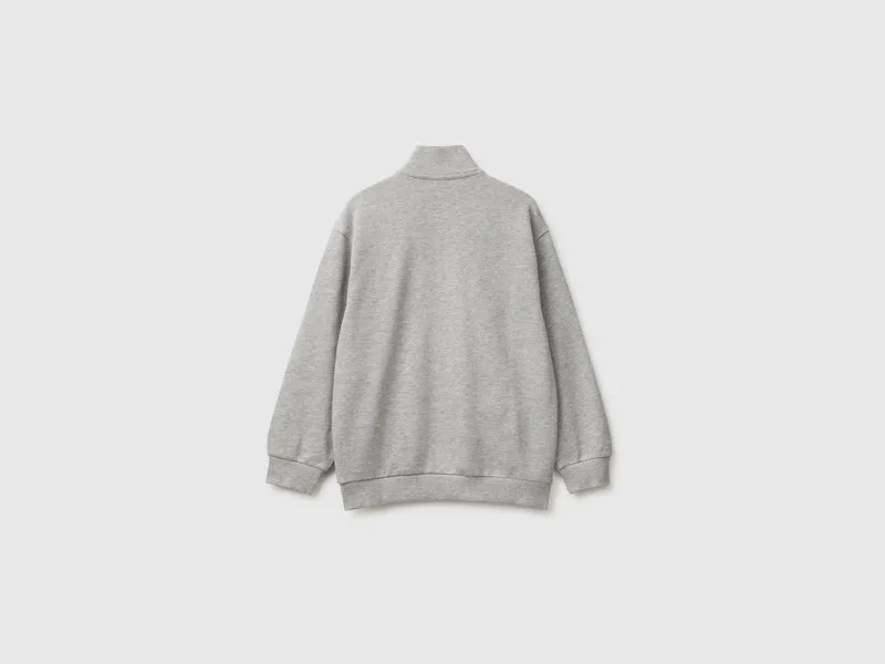 Sweatshirt mit Reißverschluss aus 100 % Baumwolle