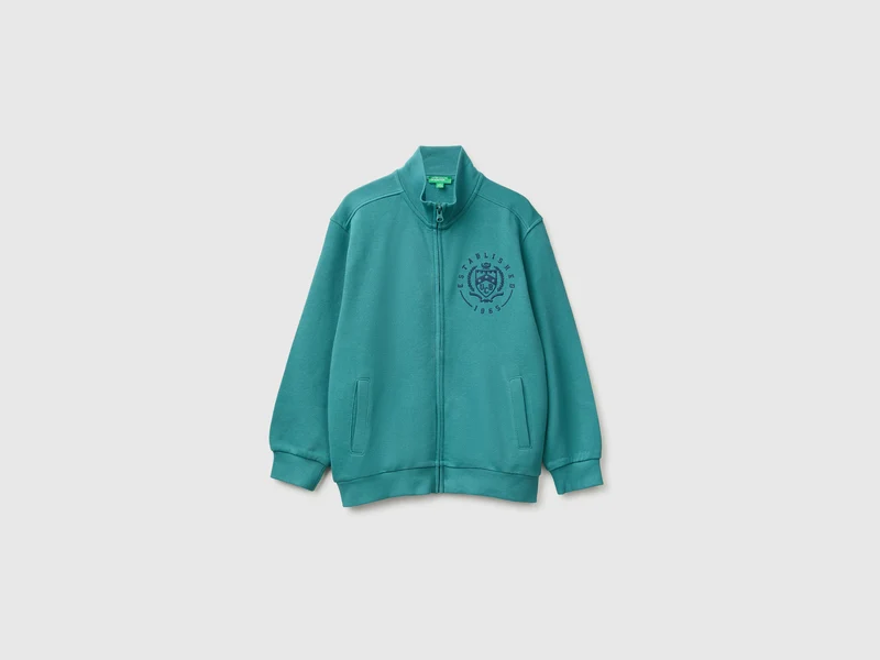 Sweatshirt mit Reißverschluss aus 100 % Baumwolle