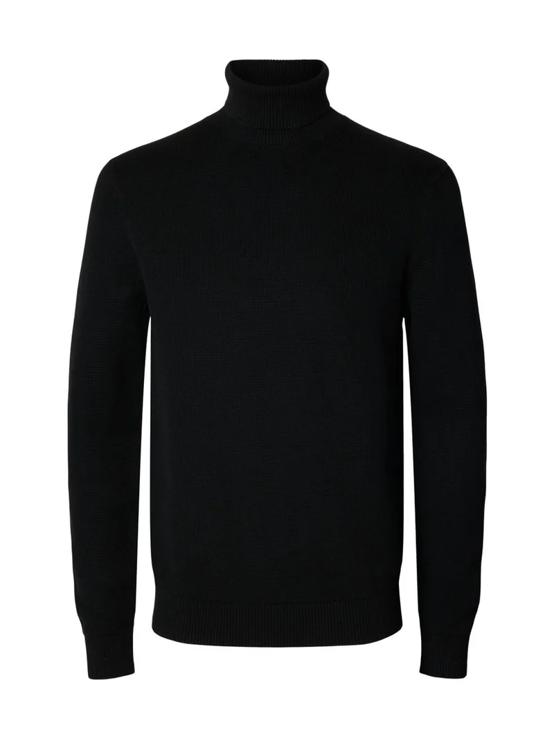 SLHDANE LS KNIT STRUCTURE ROLL NECK