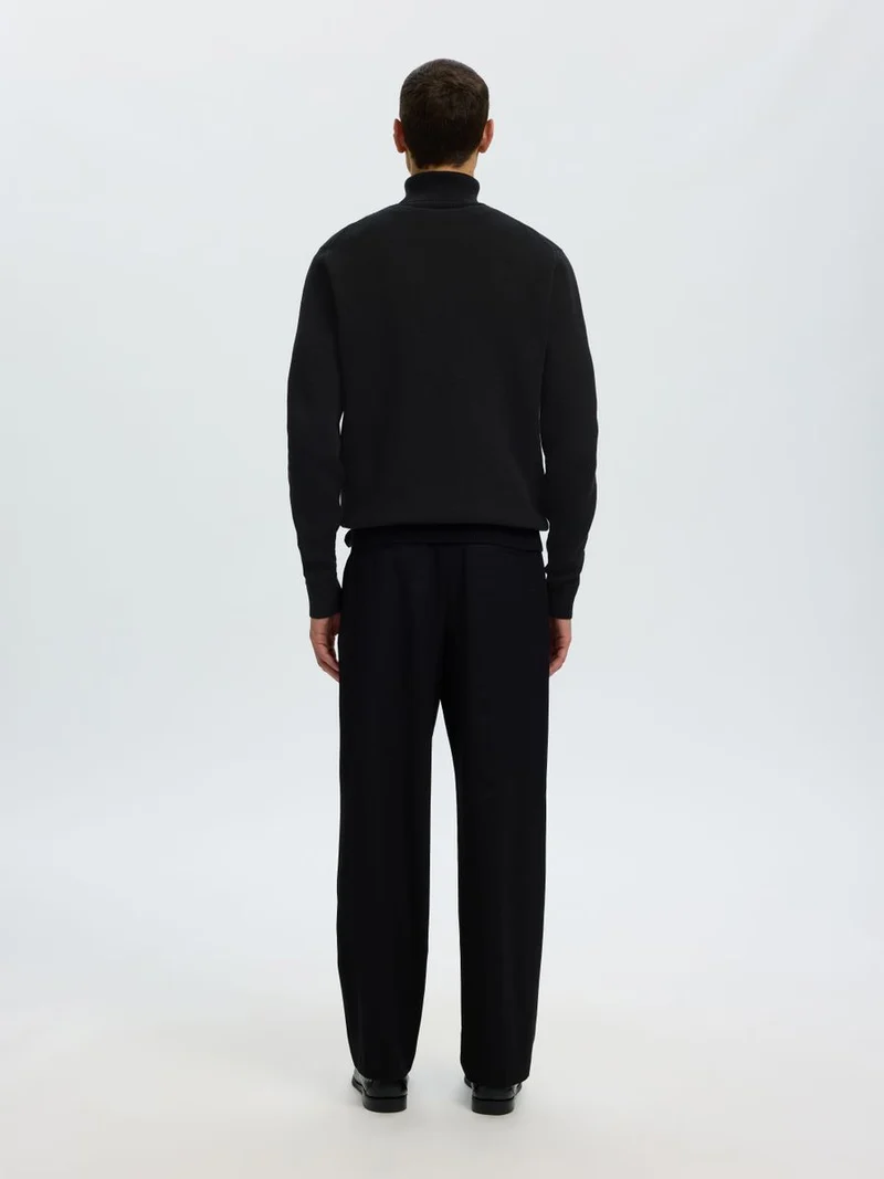 SLHDANE LS KNIT STRUCTURE ROLL NECK