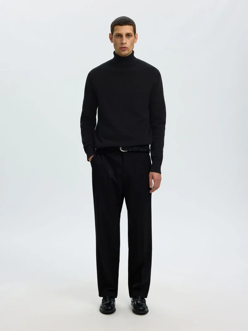 SLHDANE LS KNIT STRUCTURE ROLL NECK