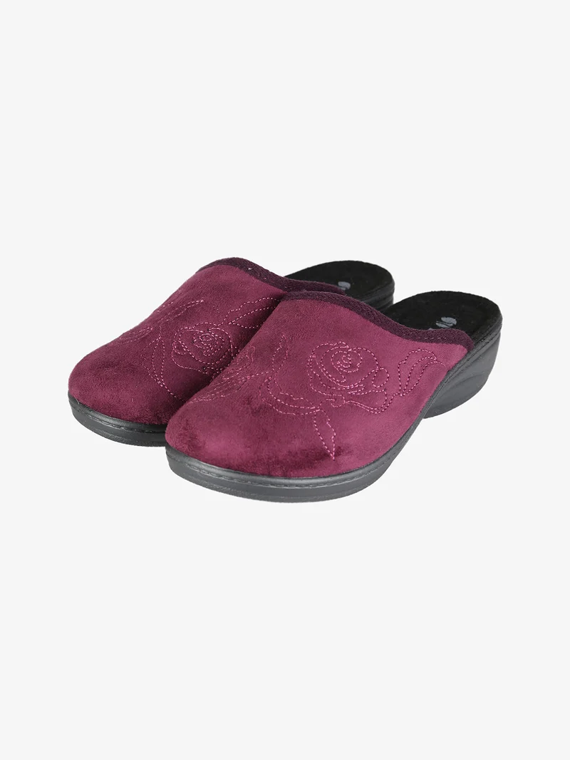Pantofole donna con zeppa - porpora