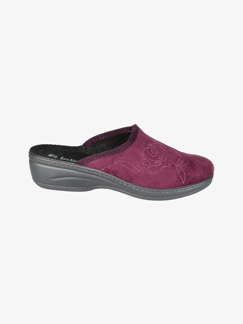 Pantofole donna con zeppa - porpora