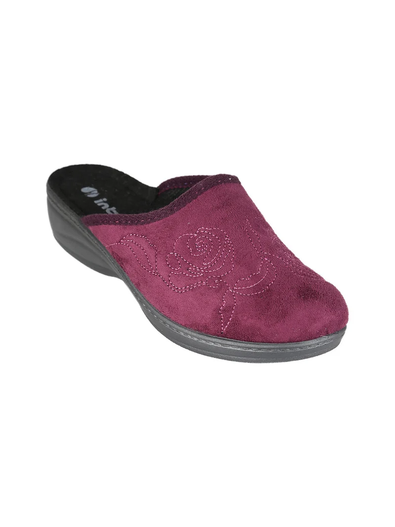 Pantofole donna con zeppa - porpora