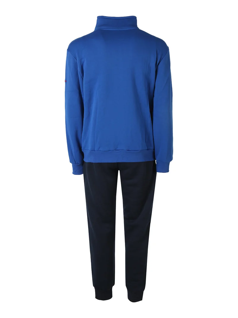 Completo tuta da uomo felpata con zip intera - blu