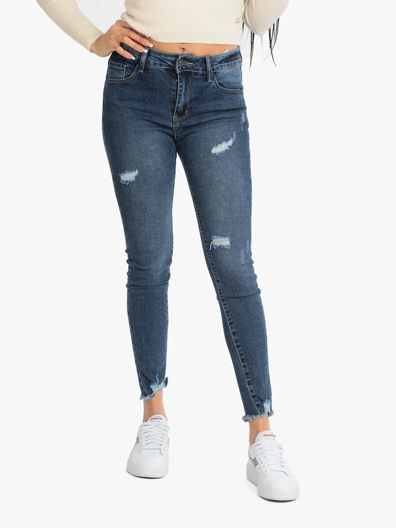 Jeans slim fit con strappi da donna - jeans