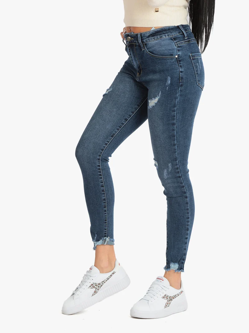 Jeans slim fit con strappi da donna - jeans