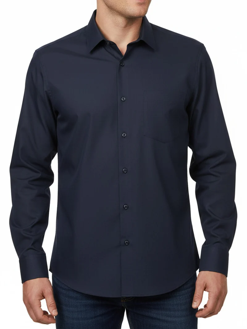 Camicia da uomo a maniche lunghe - blu scuro