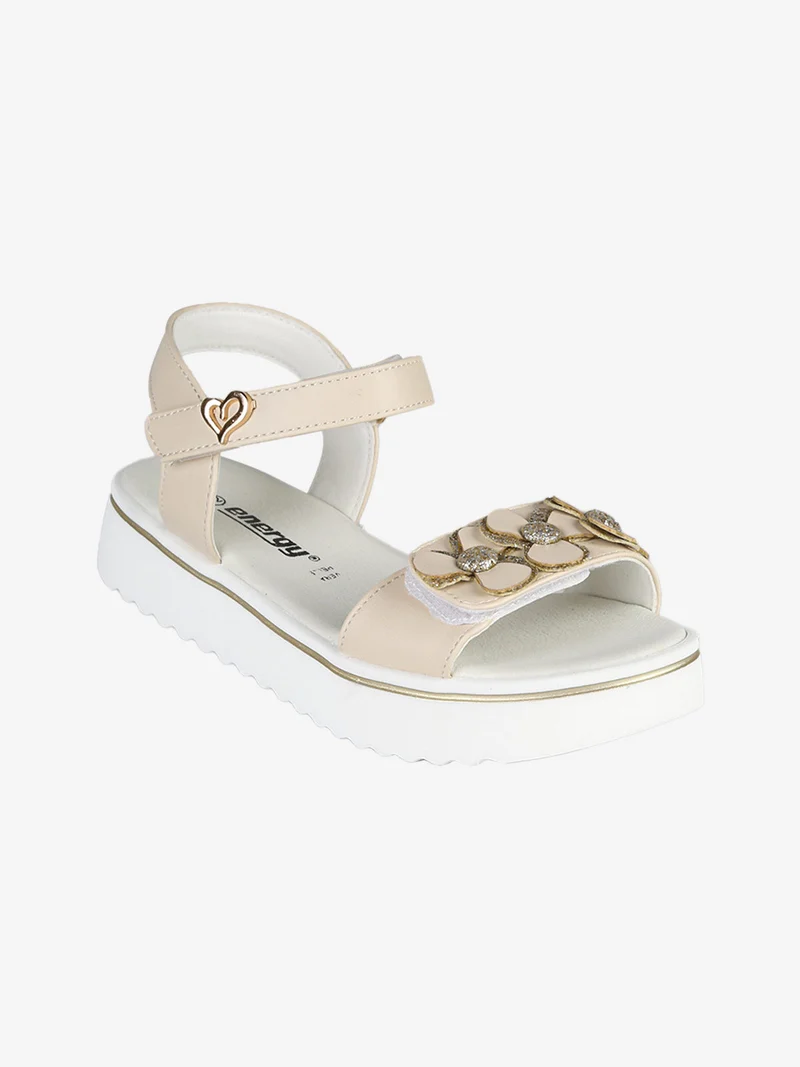 Sandali da ragazza con platform e strappi - beige