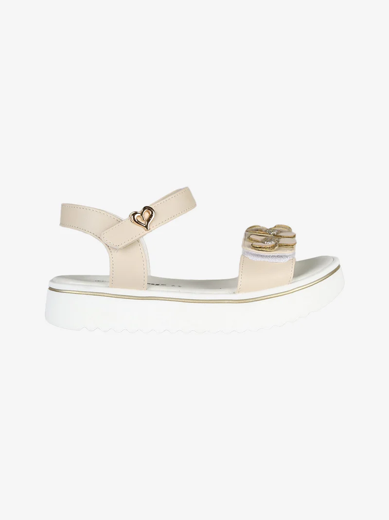 Sandali da ragazza con platform e strappi - beige