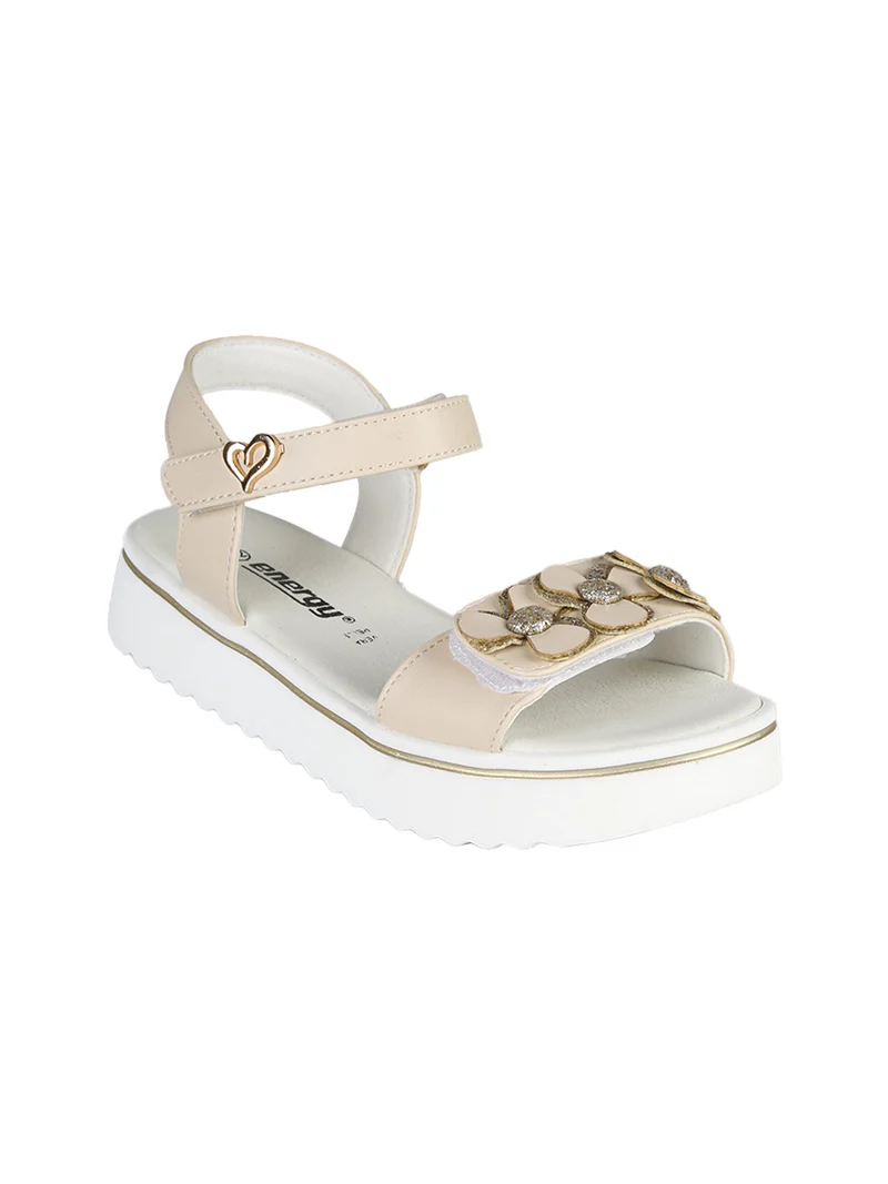 Sandali da ragazza con platform e strappi - beige