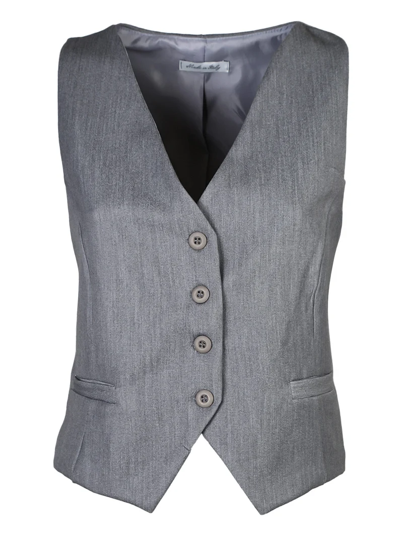 Gilet donna con bottoni - grigio