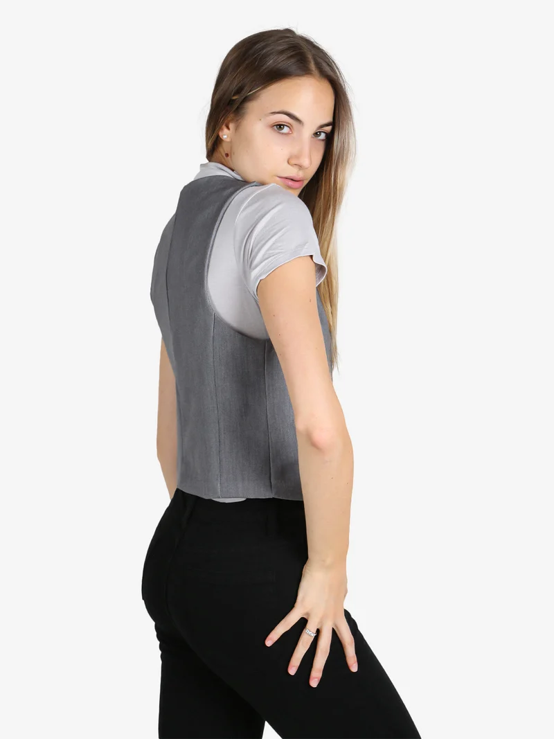 Gilet donna con bottoni - grigio