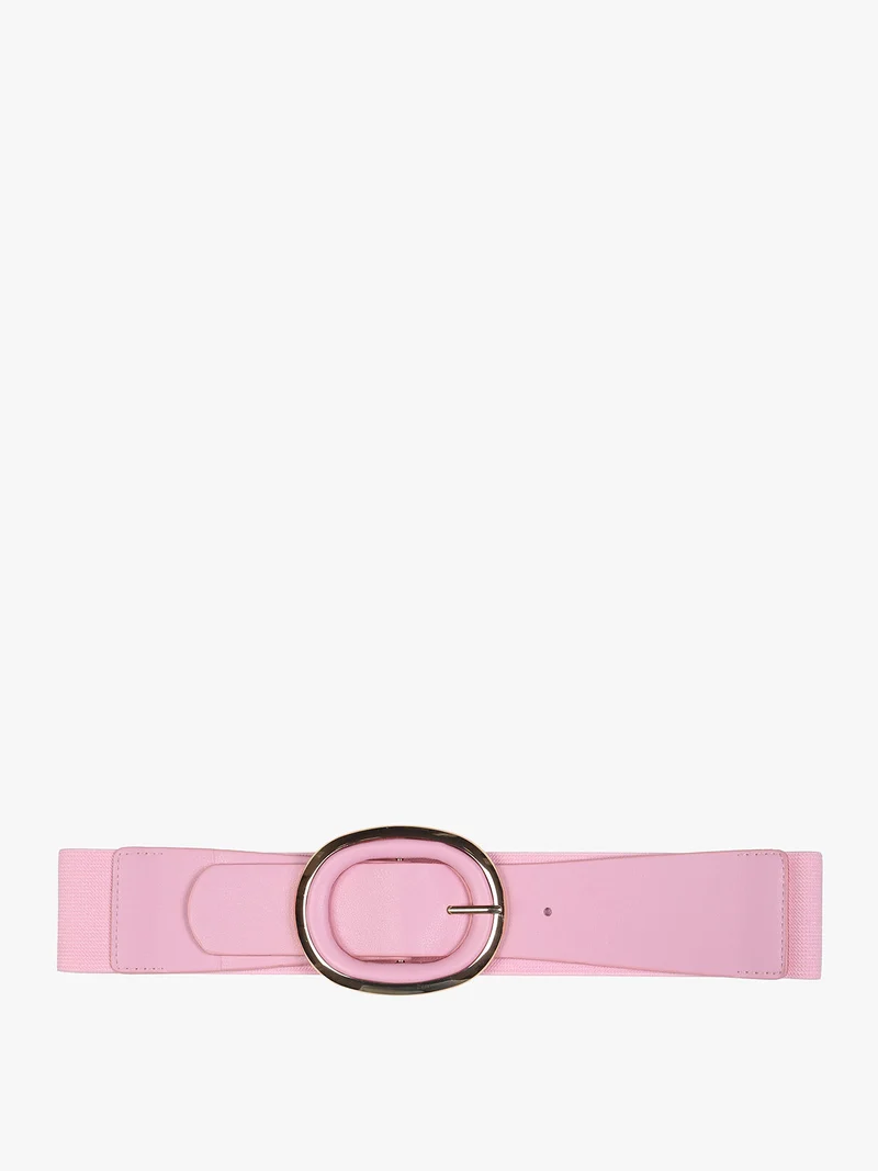 Cintura elastica da donna con fibbia ovale - rosa