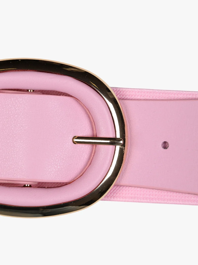 Cintura elastica da donna con fibbia ovale - rosa