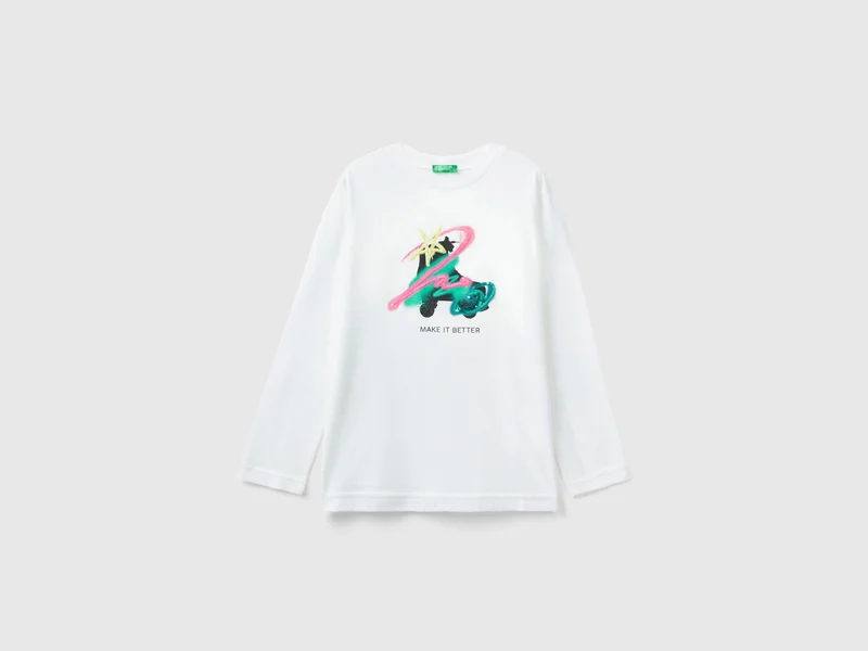 Shirt mit Print und Pailletten