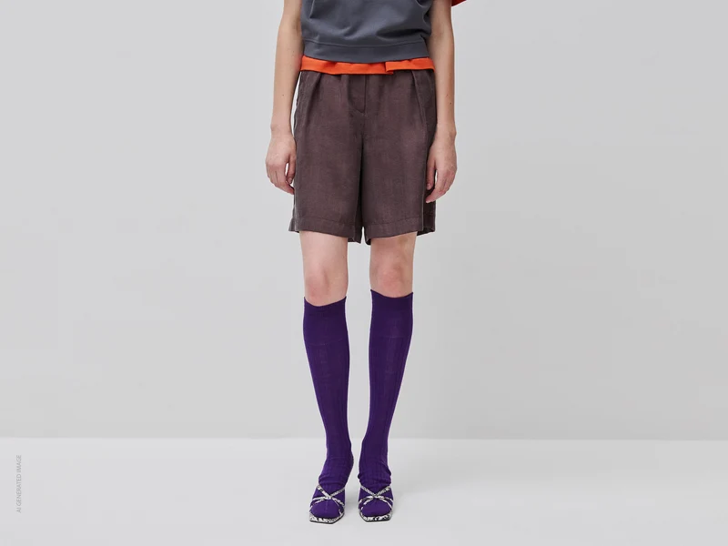 Bermuda-Shorts mit Bundfalten aus 100% Lyocell