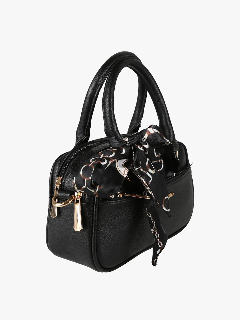 Borsa a mano da donna con foulard - nero