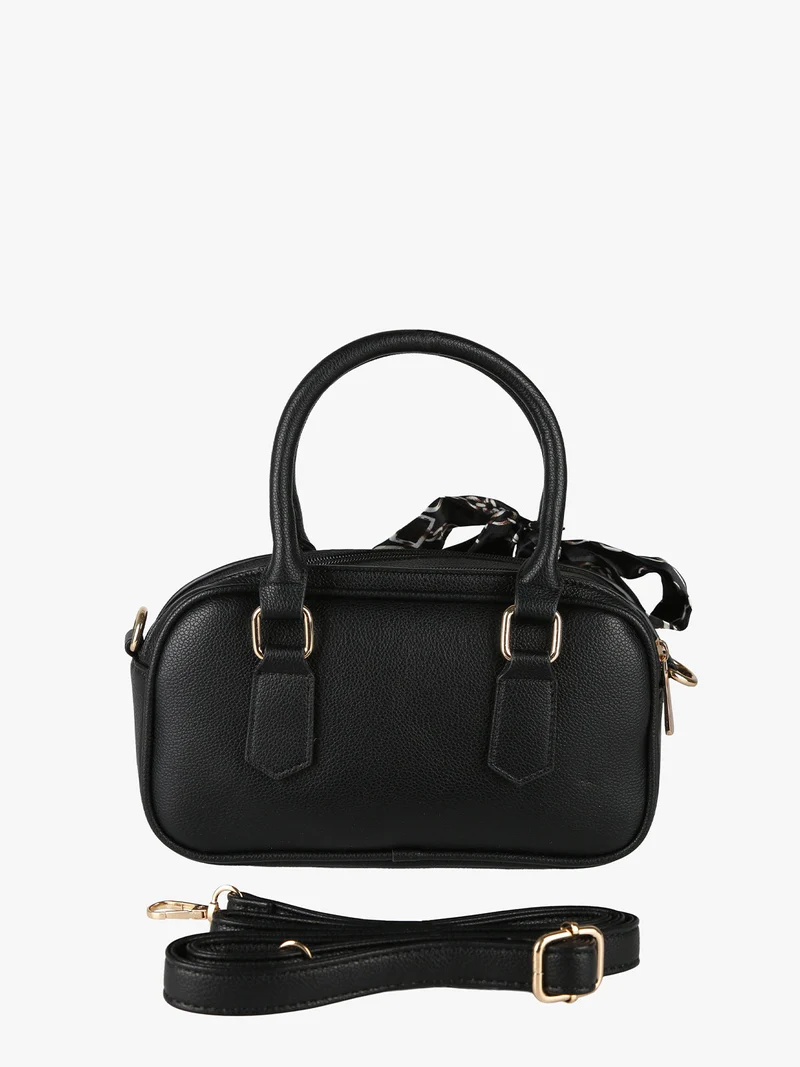 Borsa a mano da donna con foulard - nero